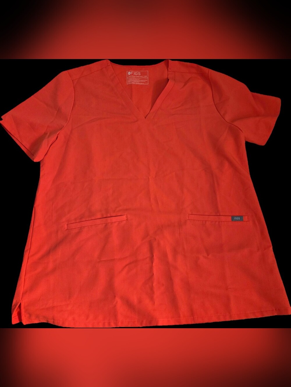 FIGS V-Neck Medical Scrub Top Bright ORANGE